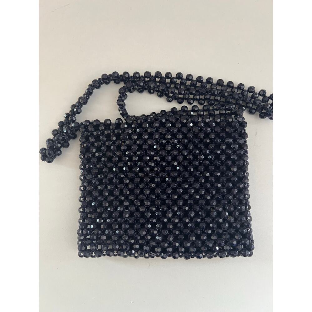 Vintage Beaded Handbag Blue Snap Closure JL - Picture 4 of 9